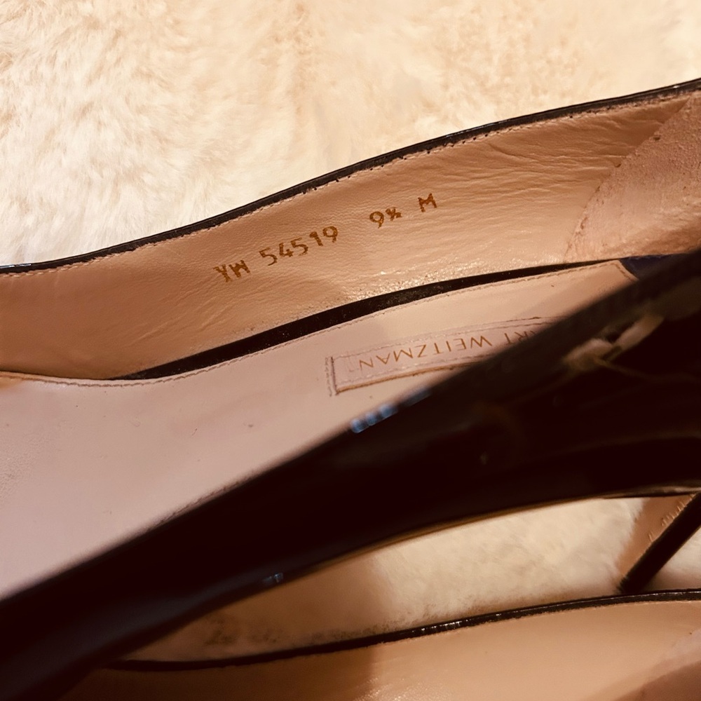 Stuart Weitzman patent leather black pointed heels Size 9.5 - Picture 14 of 15